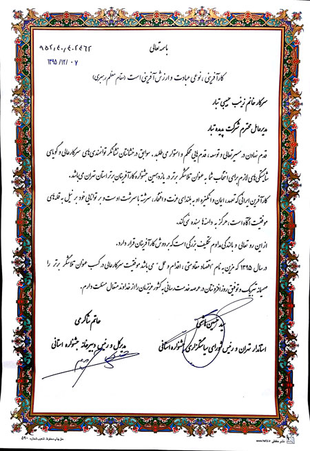 تقدیر نامه