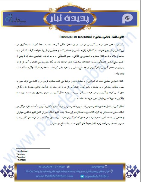 الگوی انتقال یادگیری هالتون